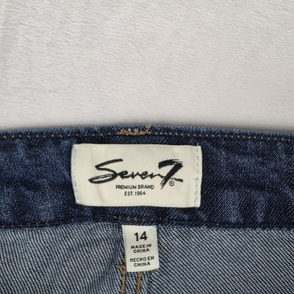 Seven7 Jeans Womens Size 14 90's Straight Jean In Divine Blue Denim Pants New - Picture 4 of 14